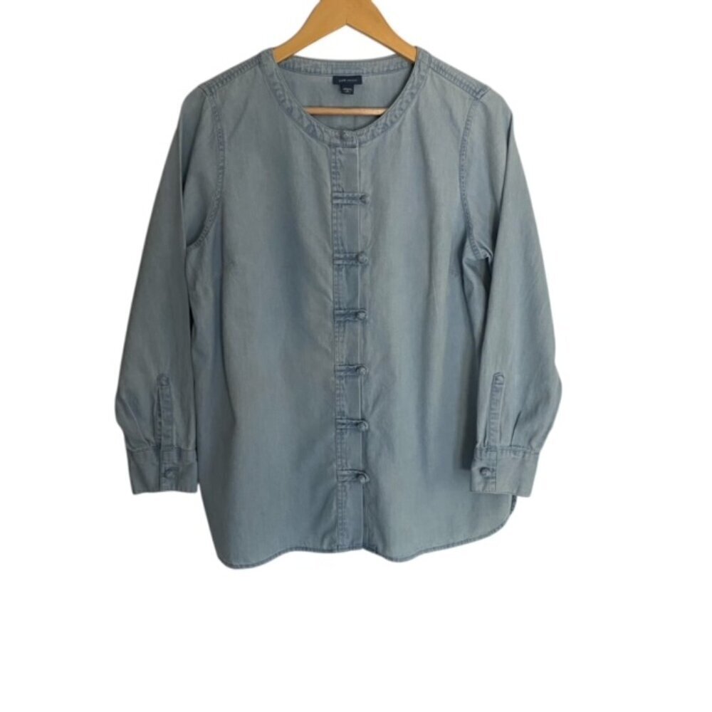 J. Jill Toggle Knot Denim Shirt Medium